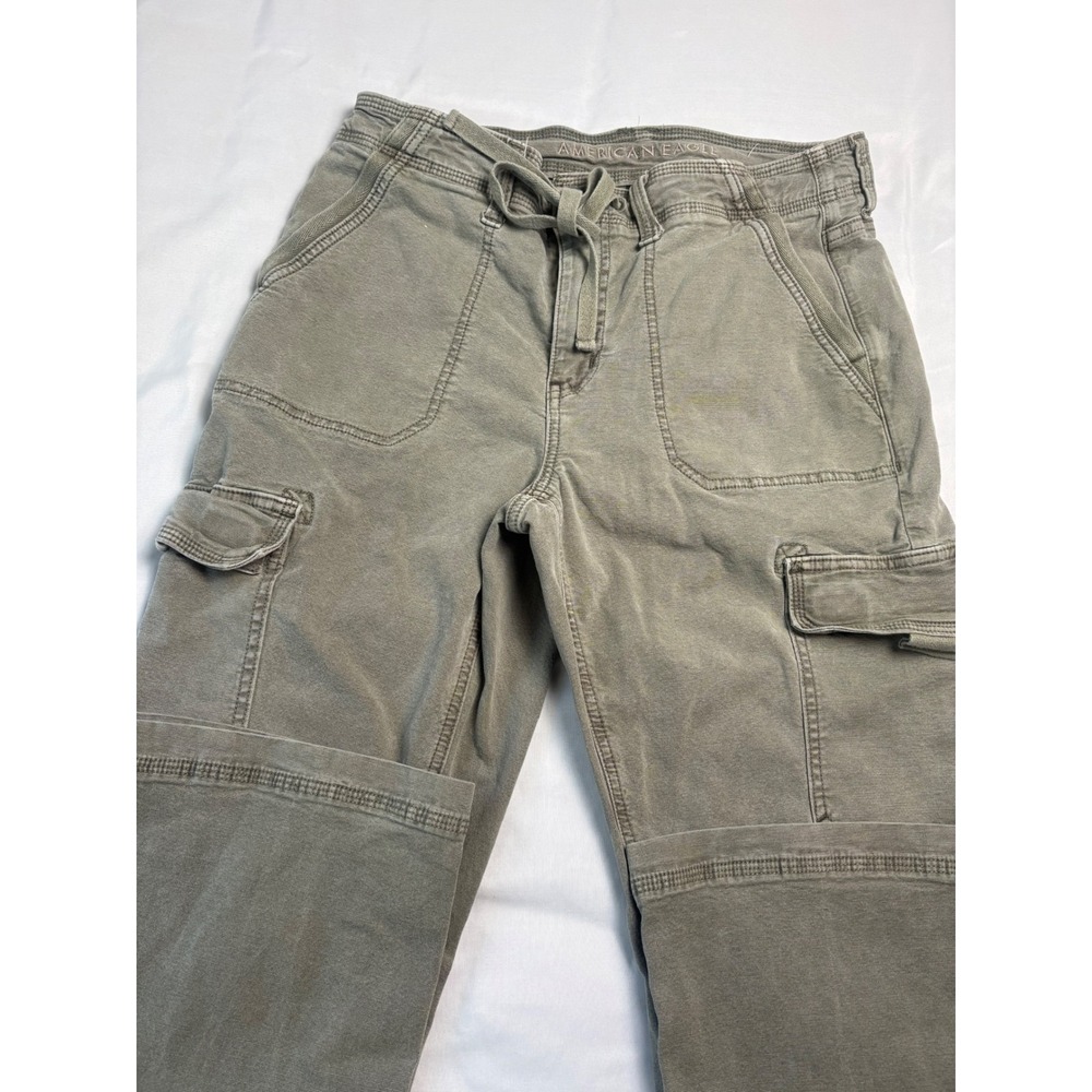 American Eagle Cargo Pants Womens 6 Green Excellent Classic Bootcut Stretch - Picture 6 of 11